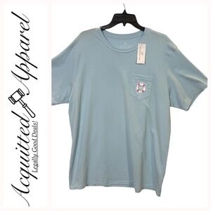 Southern Tide Lifeguard Clear Blue Graphic Short Sleeve Tee XL